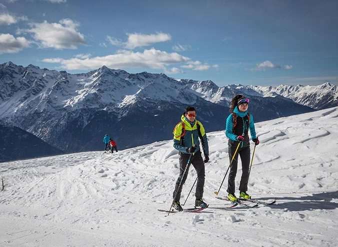 The “SALINE” ski mountaineering route from Valentino Meadow to the Al