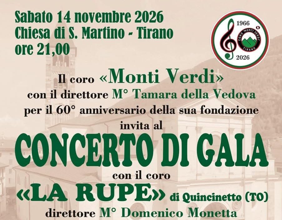 Concerto di Gala – 60° anniversario del Coro Monti Verdi